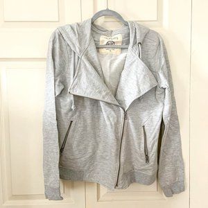 XL Grey Zippered Hoodie Coat